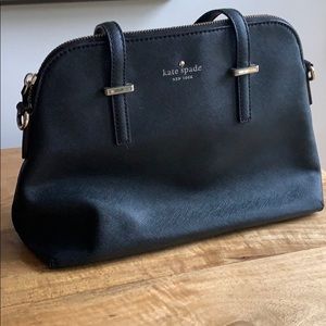 kate spade black leather crossbody bag/satchel